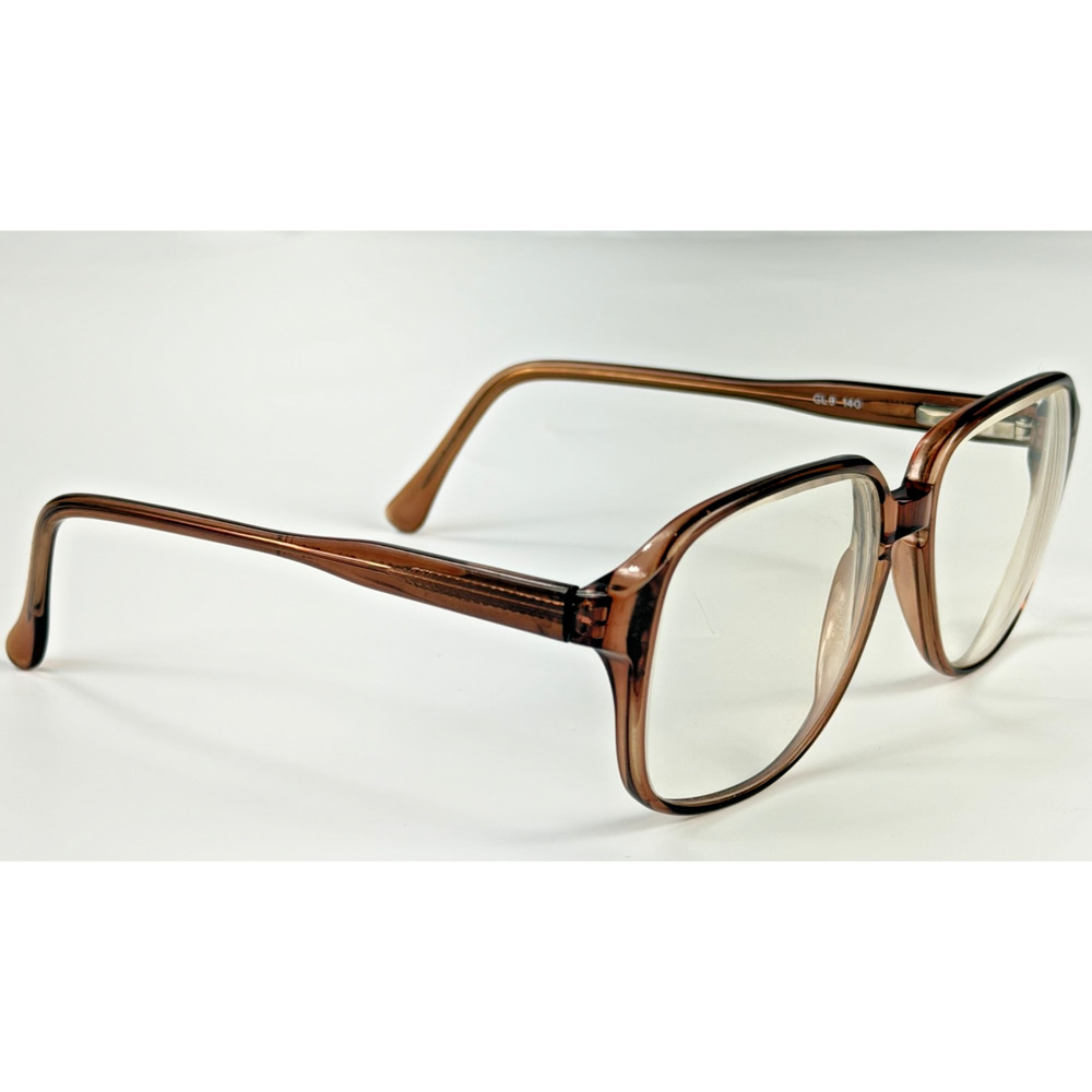 Adensco Phil GL9 140 Brown Square Mens Eyeglasses Frames Only Retro Plastic